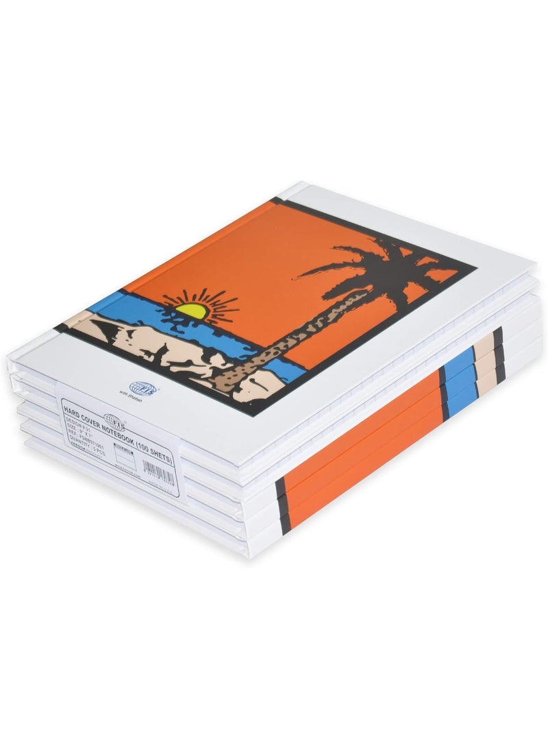 FIS Hard Cover Notebook Single Line 9X7 Inch, 100-Sheets 5-Piece - FSNB971901 - Image 1